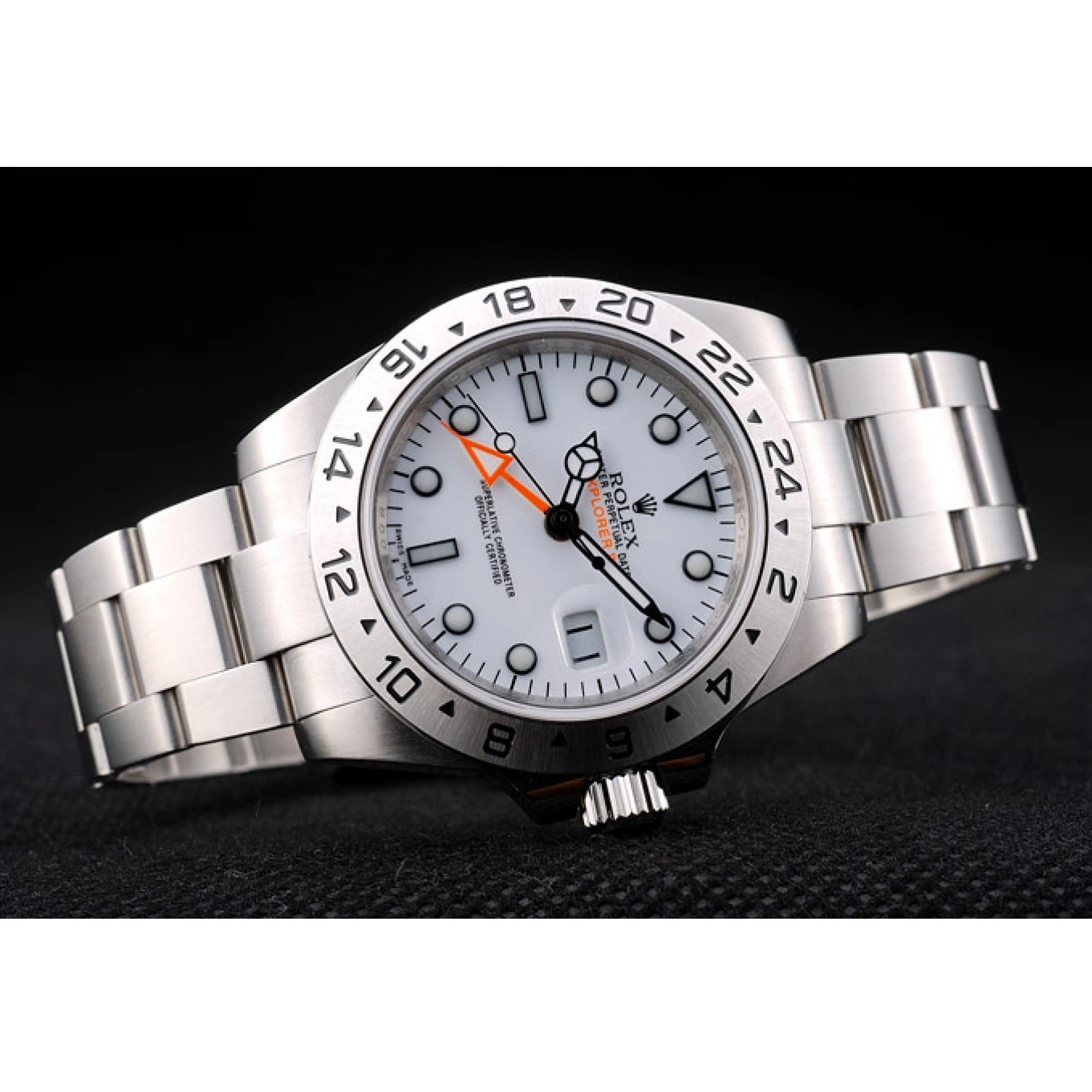 Aaa replica watch Dial Explorer Bezel White Rolex Stainless Watch Steel 0709